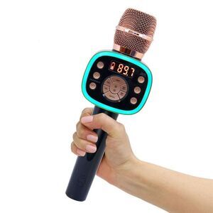 Open Box - Singing Machine -  Carpool Karaoke Mic 2.0 Black/Gold
